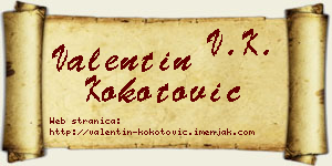 Valentin Kokotović vizit kartica